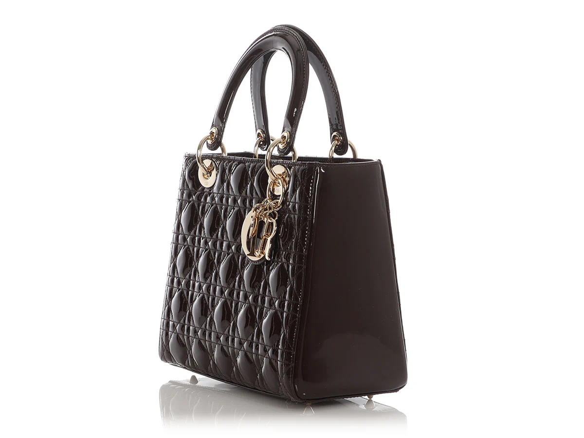 Dior Small Brown Patent Lady Dior - Image 3