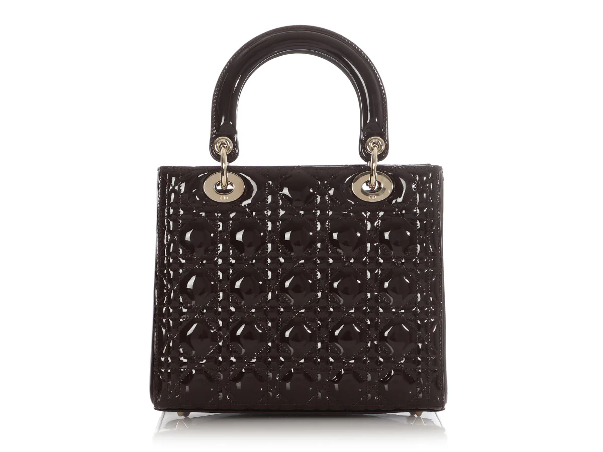 Dior Small Brown Patent Lady Dior - Image 4