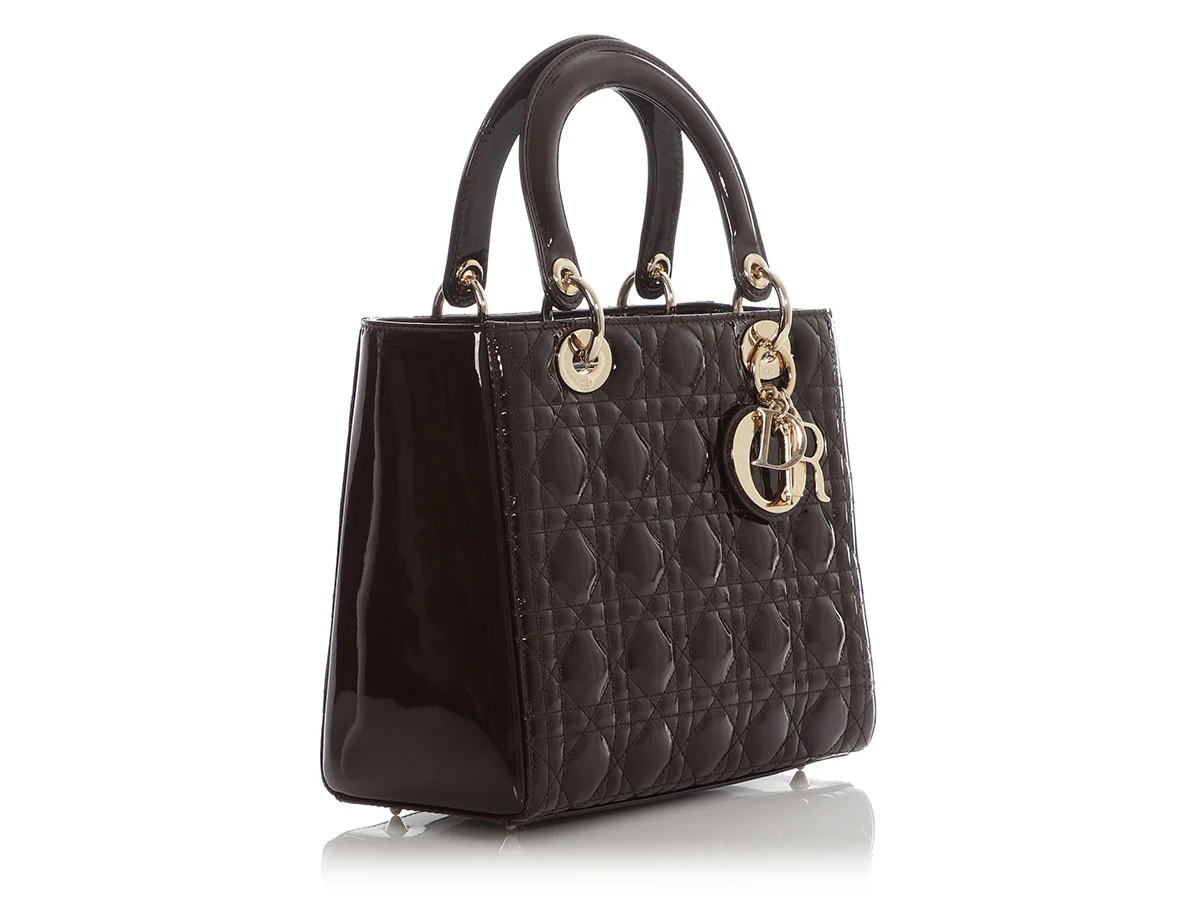 Dior Small Brown Patent Lady Dior - Image 5