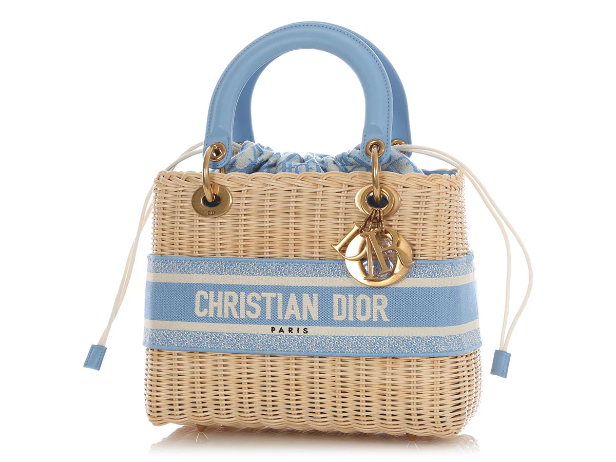 Dior Medium Cornflower Blue Wicker Oblique Lady Dior - Image 2