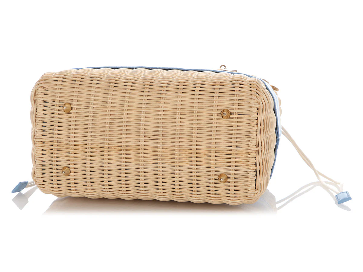 Dior Medium Cornflower Blue Wicker Oblique Lady Dior - Image 6