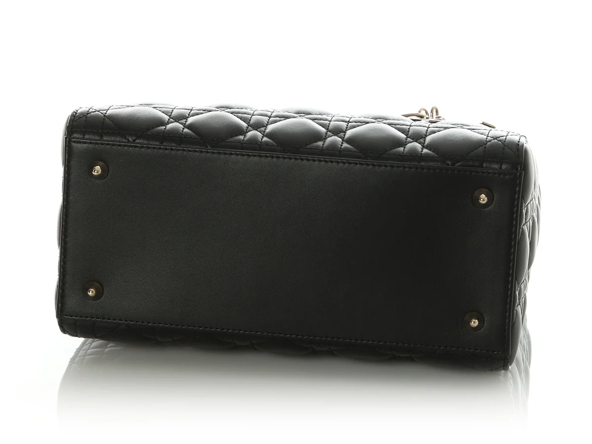 Dior Medium Black Lambskin Lady Dior - Image 6