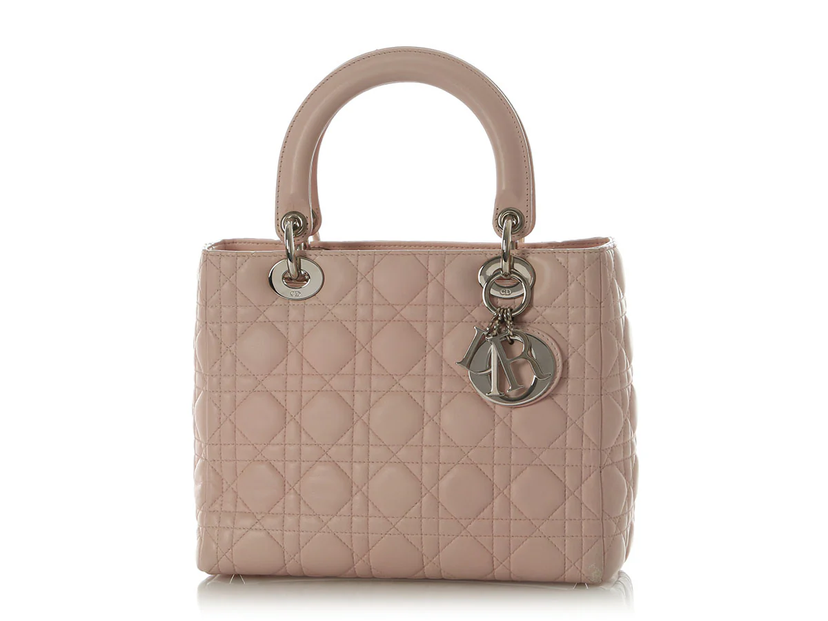 Dior Medium Pink Lambskin Lady Dior - Image 2