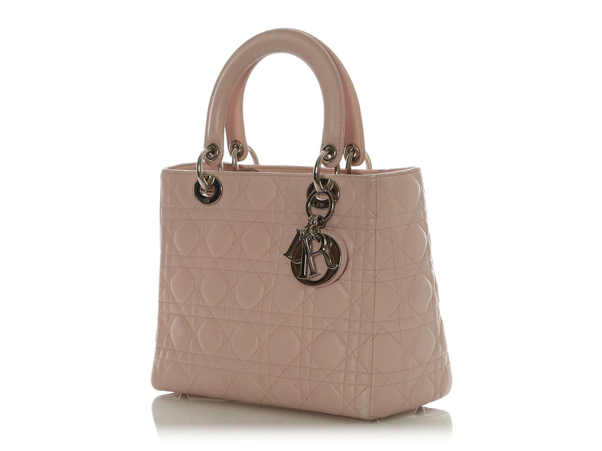 Dior Medium Pink Lambskin Lady Dior - Image 3