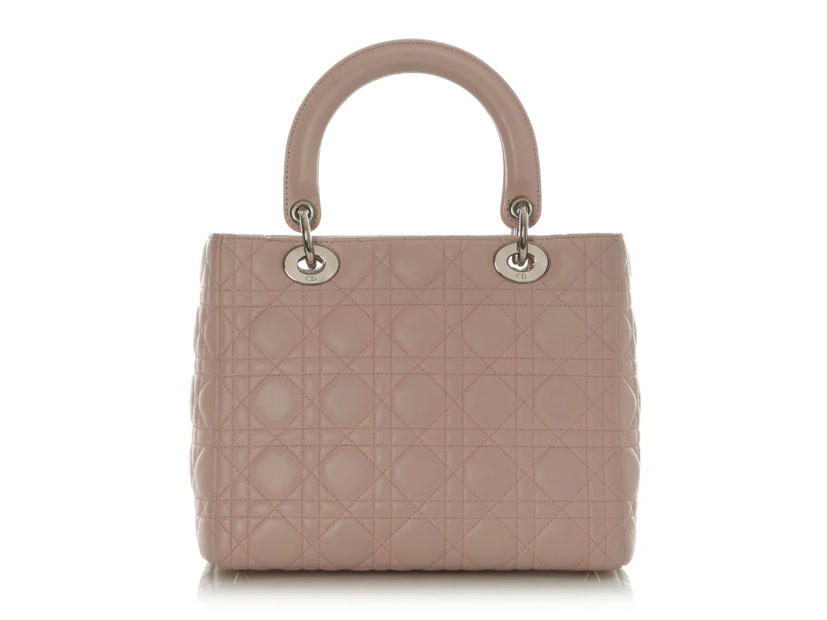 Dior Medium Pink Lambskin Lady Dior - Image 4