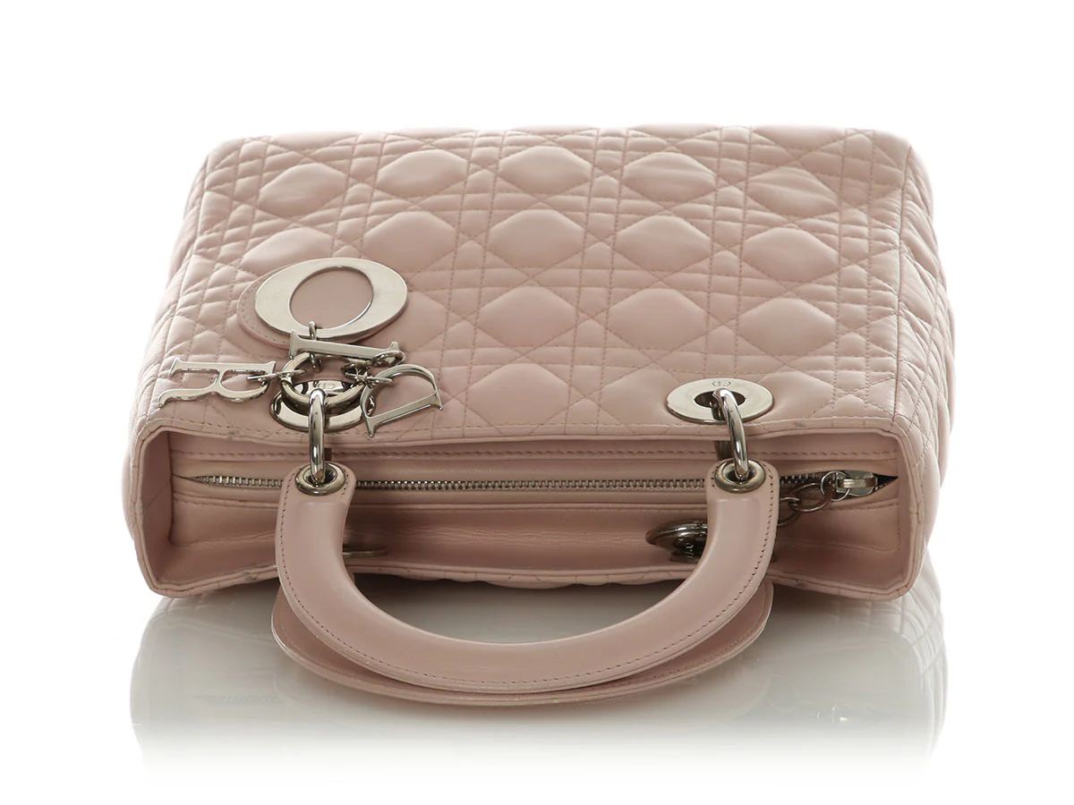 Dior Medium Pink Lambskin Lady Dior - Image 7