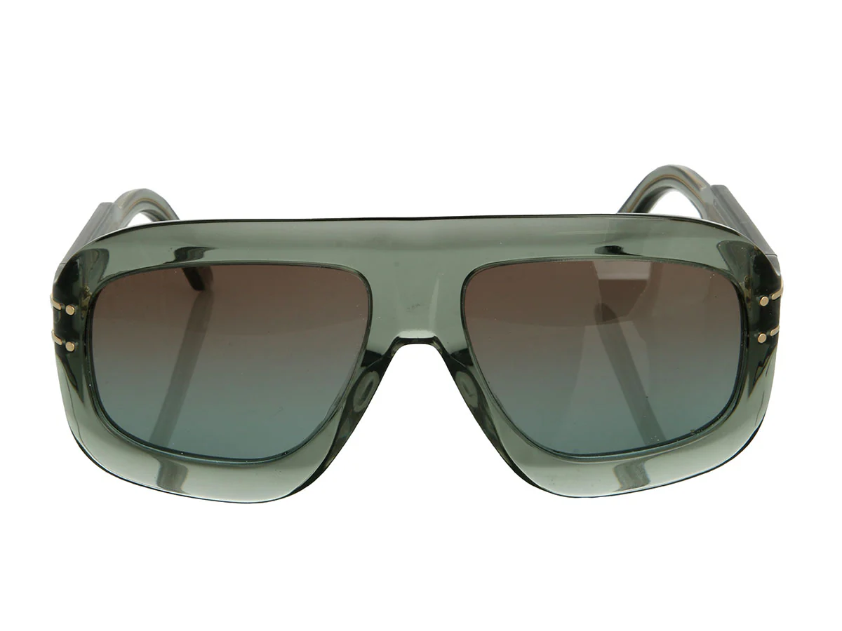Dior Green Transparent Signature Aviator Sunglasses