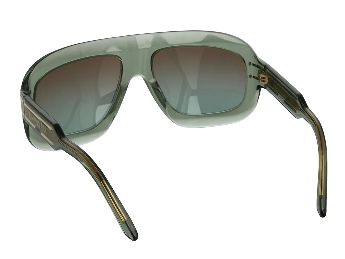 Dior Green Transparent Signature Aviator Sunglasses - Image 3