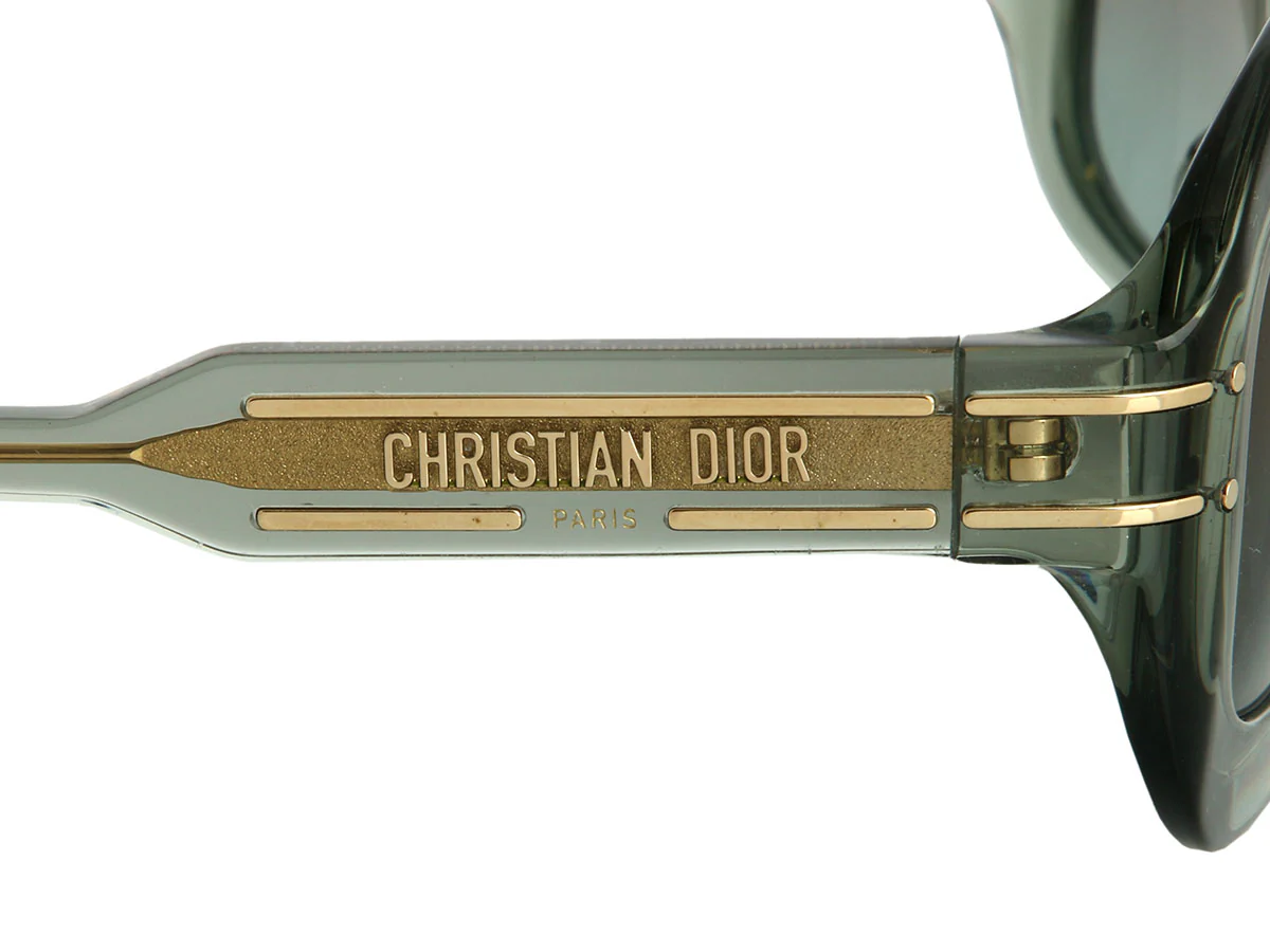 Dior Green Transparent Signature Aviator Sunglasses - Image 5