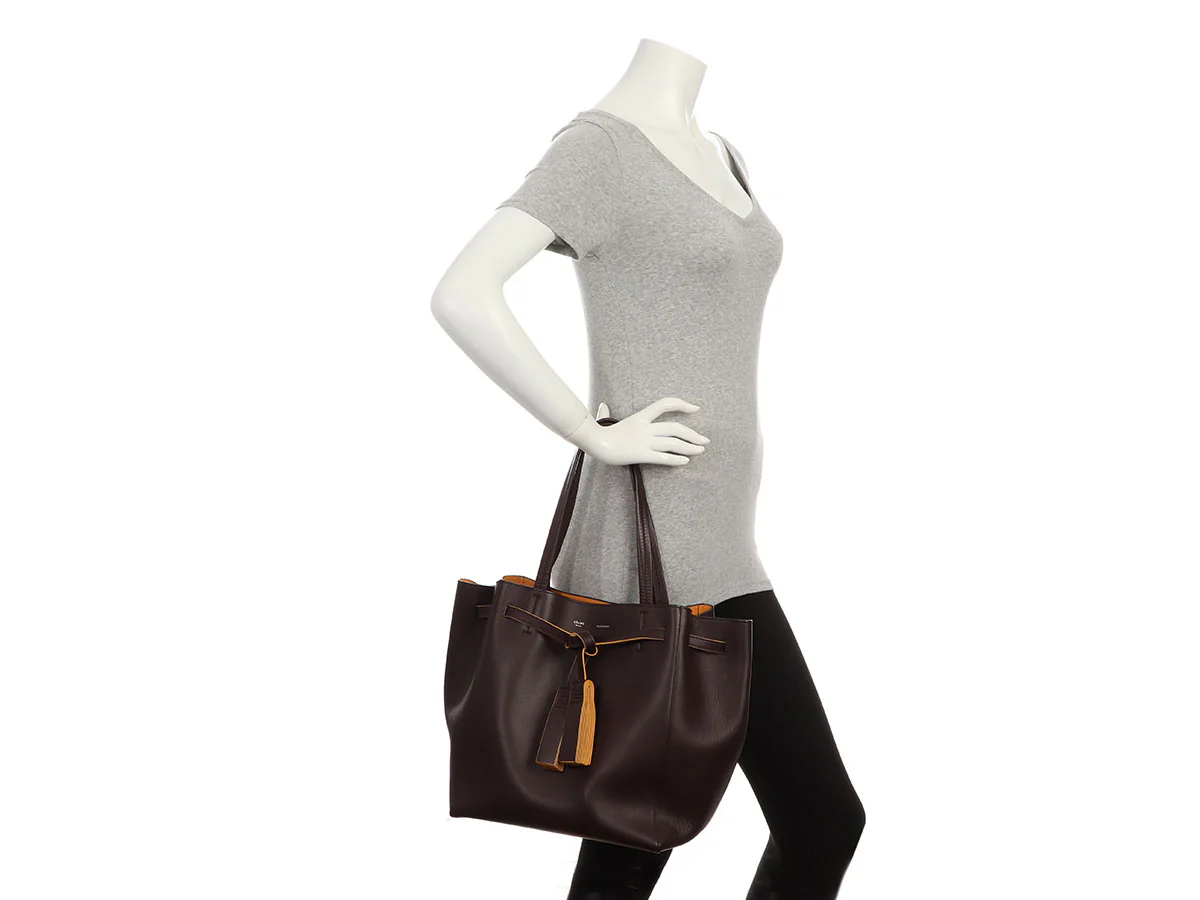 Celine Small Burgundy Tassel Cabas Phantom - Image 9