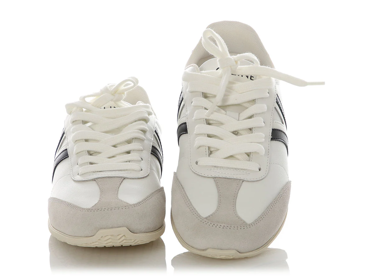 Celine White Triomphe Low Lace-Up Sneakers - Image 2