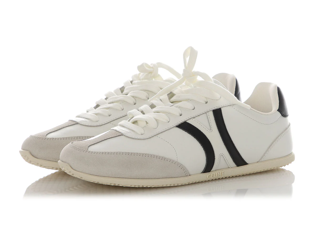 Celine White Triomphe Low Lace-Up Sneakers - Image 3