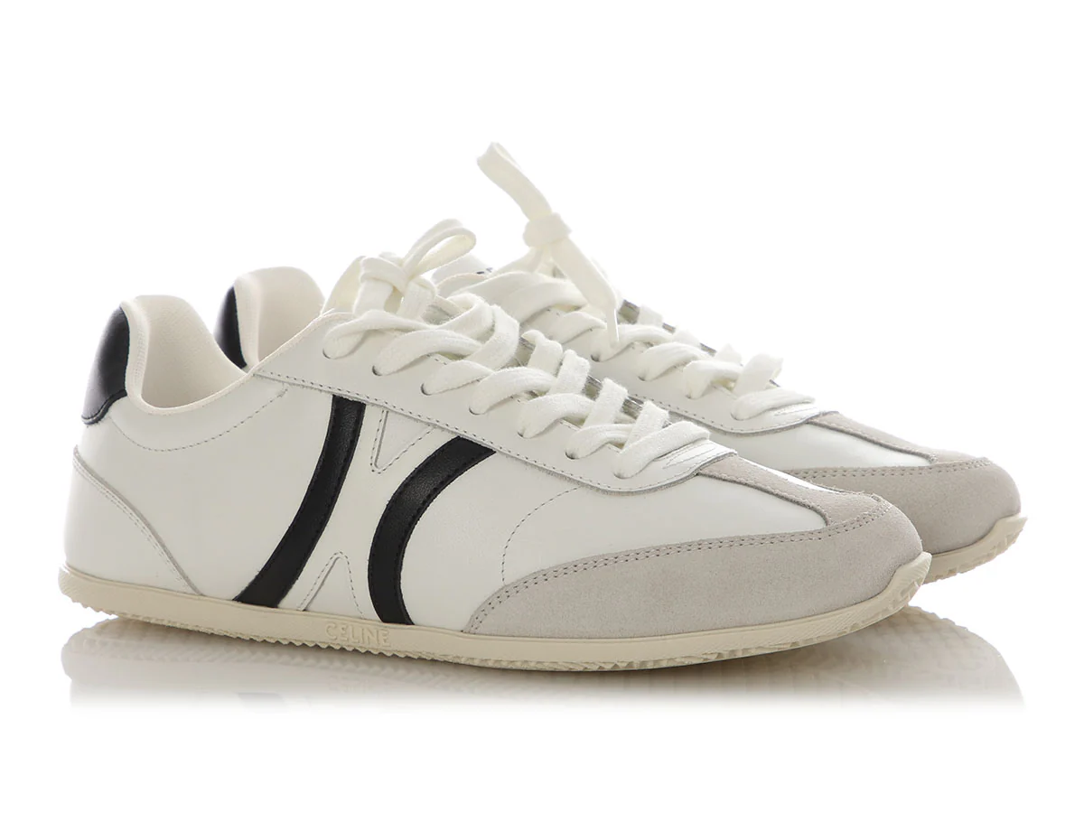 Celine White Triomphe Low Lace-Up Sneakers - Image 5