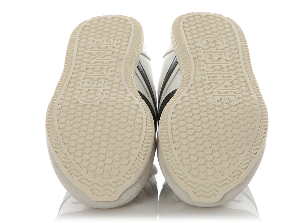 Celine White Triomphe Low Lace-Up Sneakers - Image 6