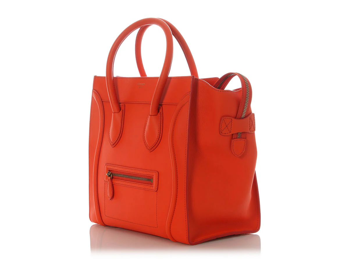 Celine Mini Orange Luggage - Image 3