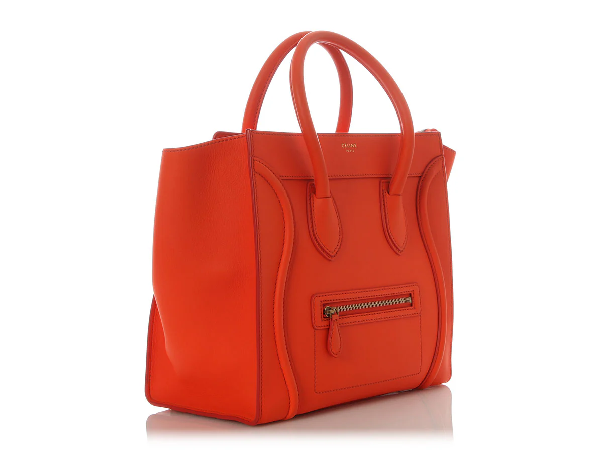 Celine Mini Orange Luggage - Image 5