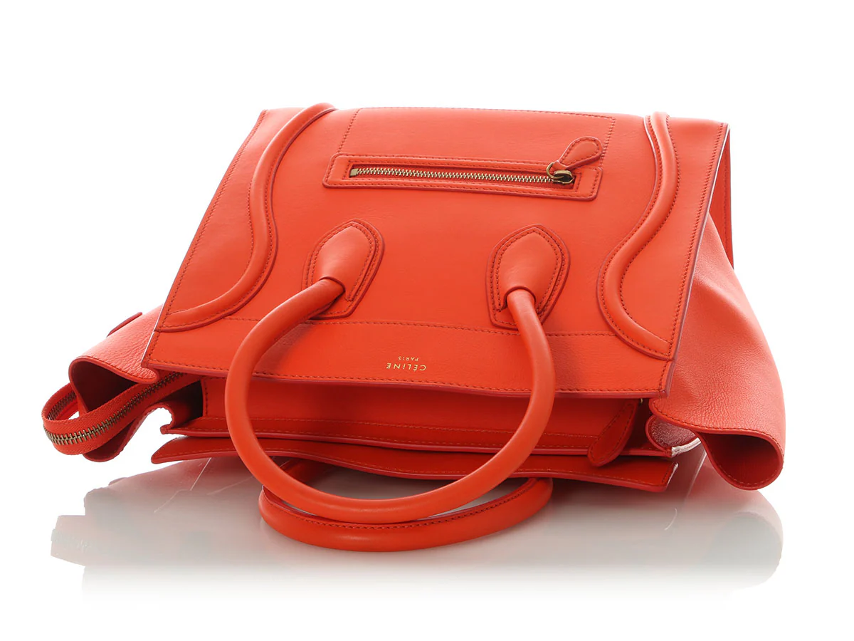 Celine Mini Orange Luggage - Image 7