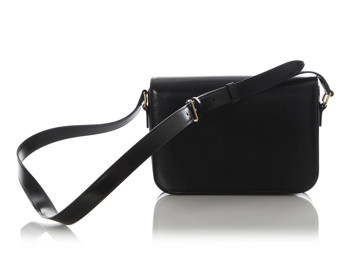 Celine Medium Black Shiny Calfskin Triomphe Bag - Image 4