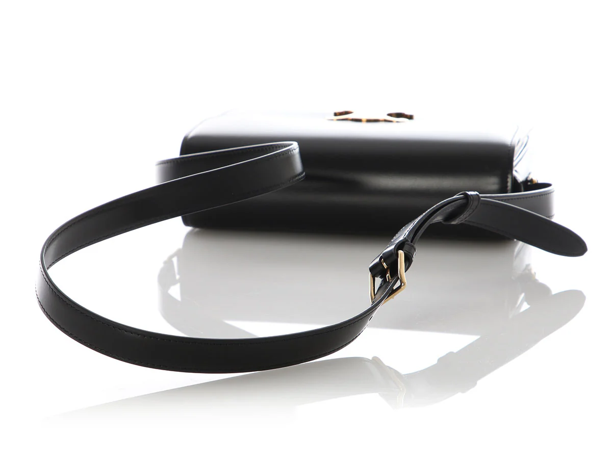 Celine Medium Black Shiny Calfskin Triomphe Bag - Image 7