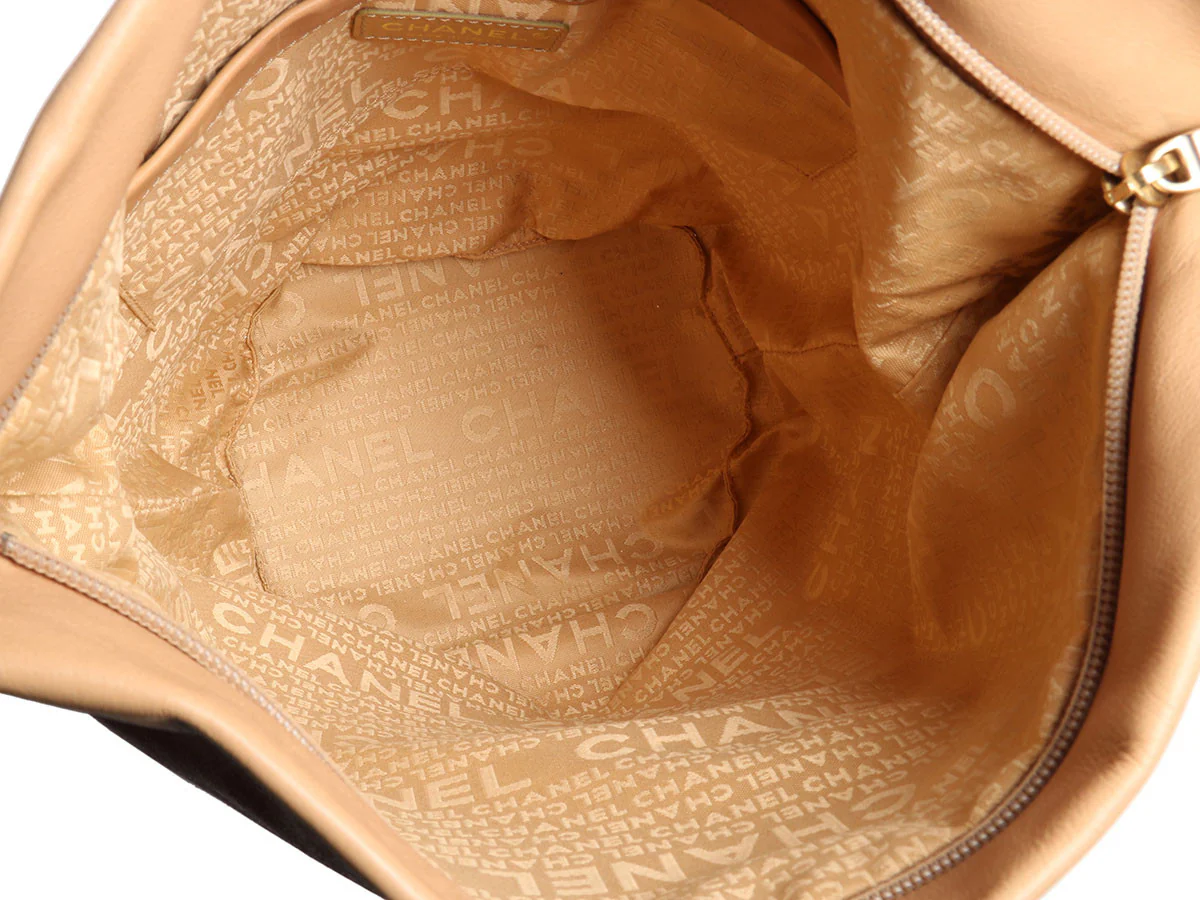 Chanel Tall Tan Bucket Bag - Image 8