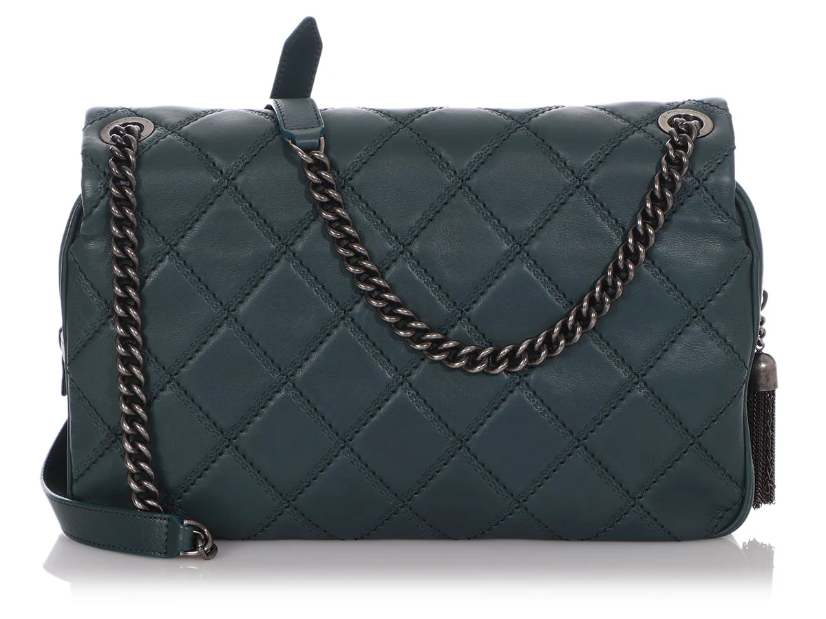 Chanel Vert Pétrole Quilted Calfskin Flap - Image 5