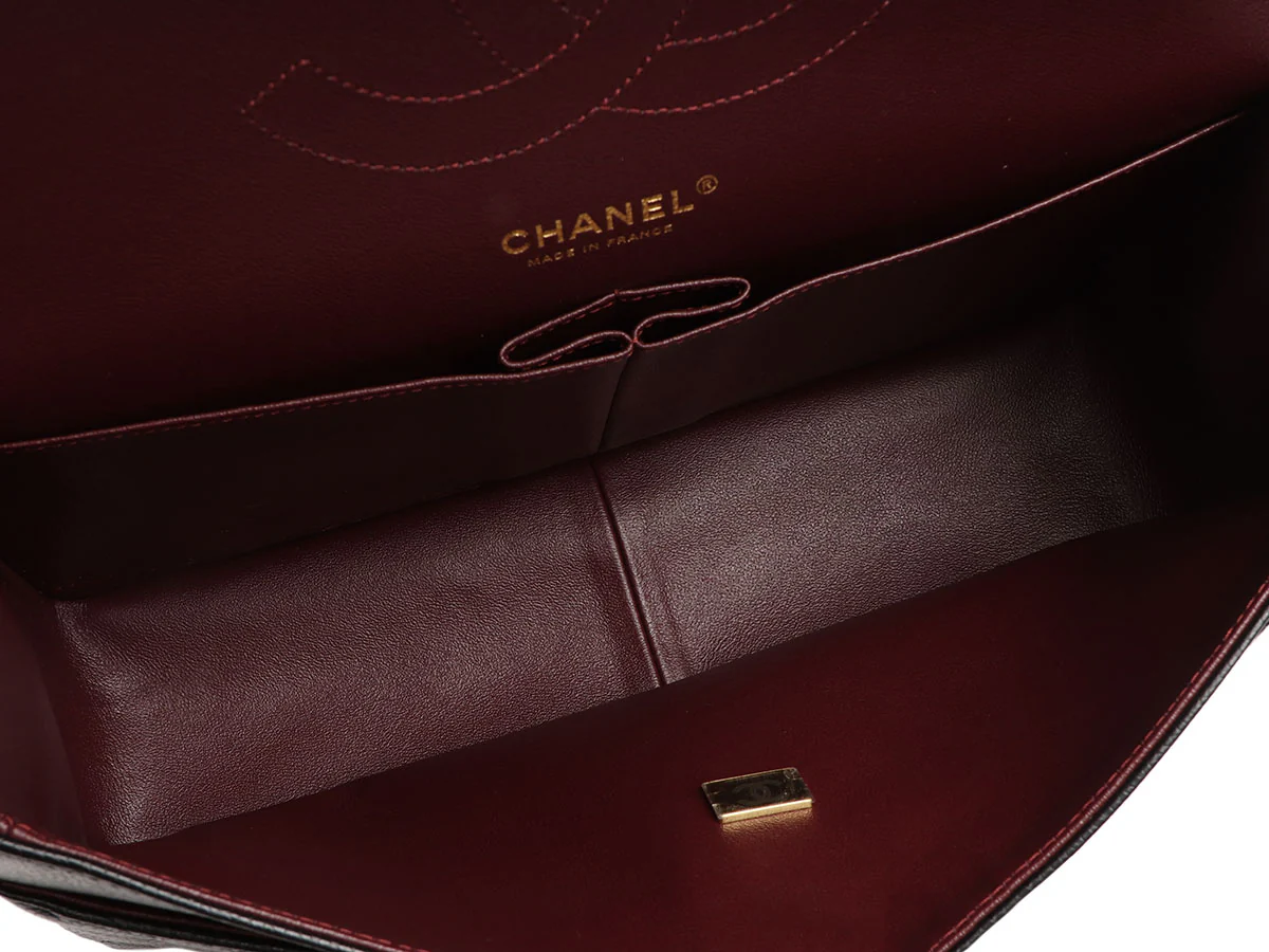 Chanel Jumbo Black Quilted Caviar Classic Double Flap - Image 9