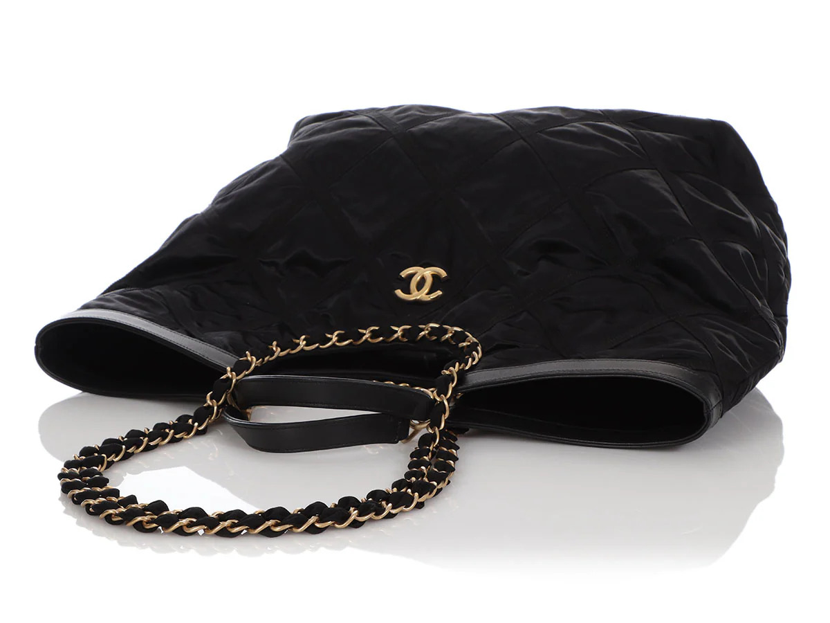 Chanel Maxi Black Nylon Shopping Tote - Image 8