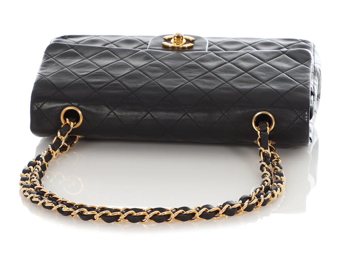 Chanel Vintage Medium/Large Black Quilted Lambskin Classic Double Flap - Image 8