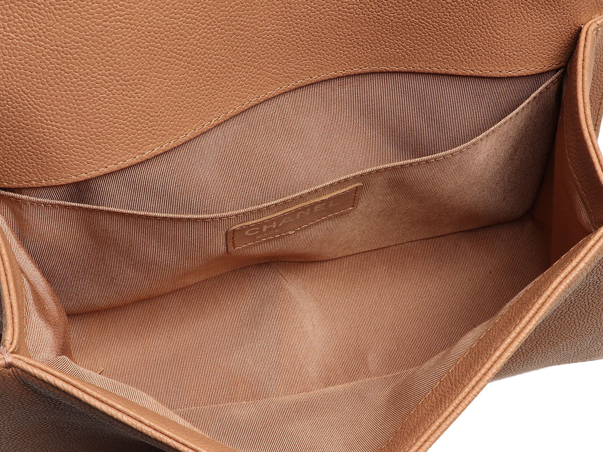 Chanel Old Medium Tan Caviar Boy Bag - Image 9
