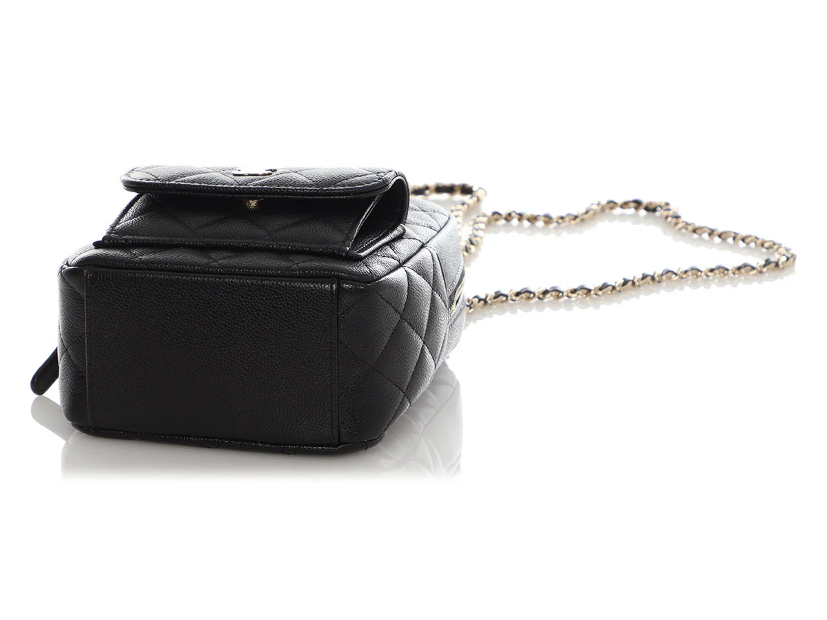 Chanel Mini Black Quilted Caviar Classic Backpack - Image 8