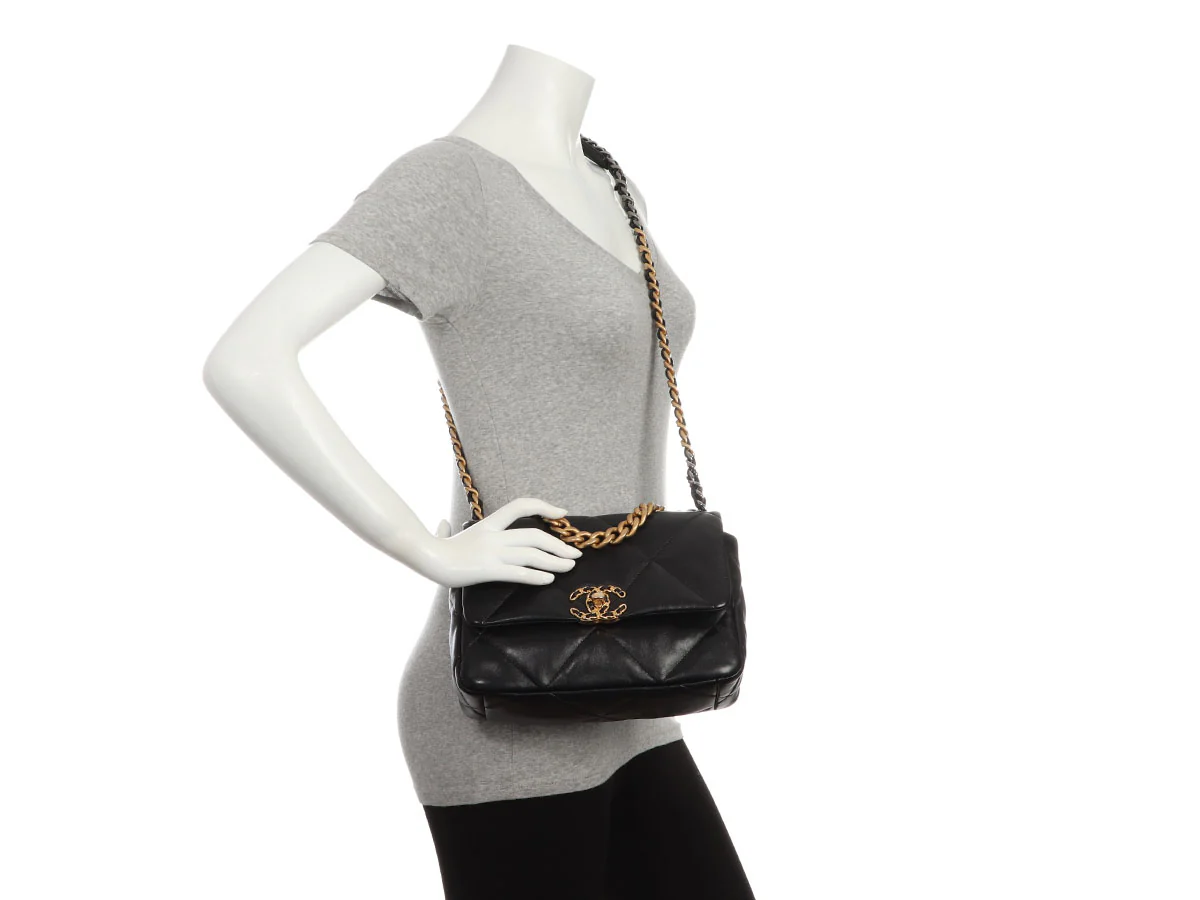 Chanel Small Black Quilted Lambskin 19 Flap - Image 10