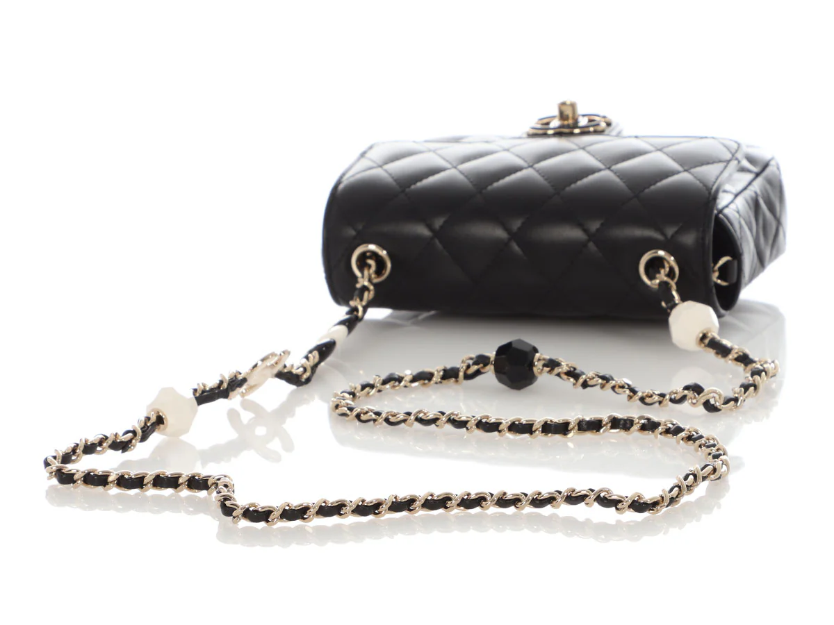 Chanel Mini Black Quilted Lambskin Heart Charms Flap - Image 8