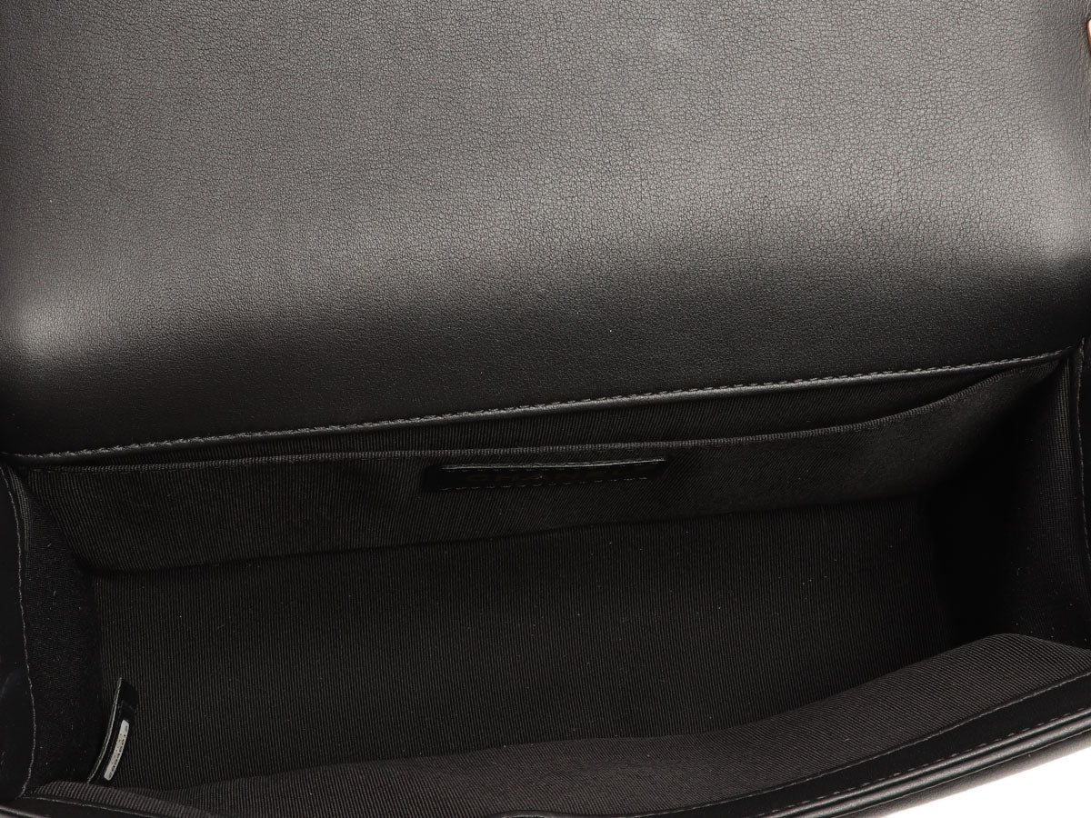 Chanel Old Medium Black Quilted Lambskin Boy Bag - Image 9
