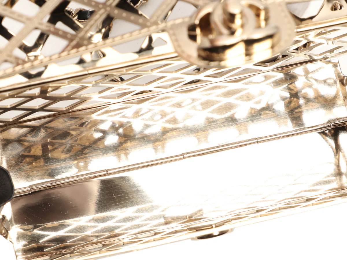 Chanel Small Gold Metal Cage Flap - Image 10