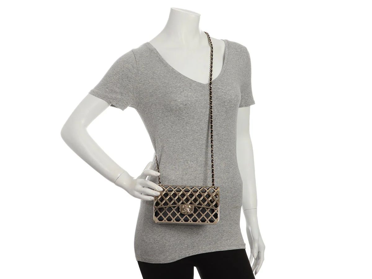 Chanel Small Gold Metal Cage Flap - Image 12