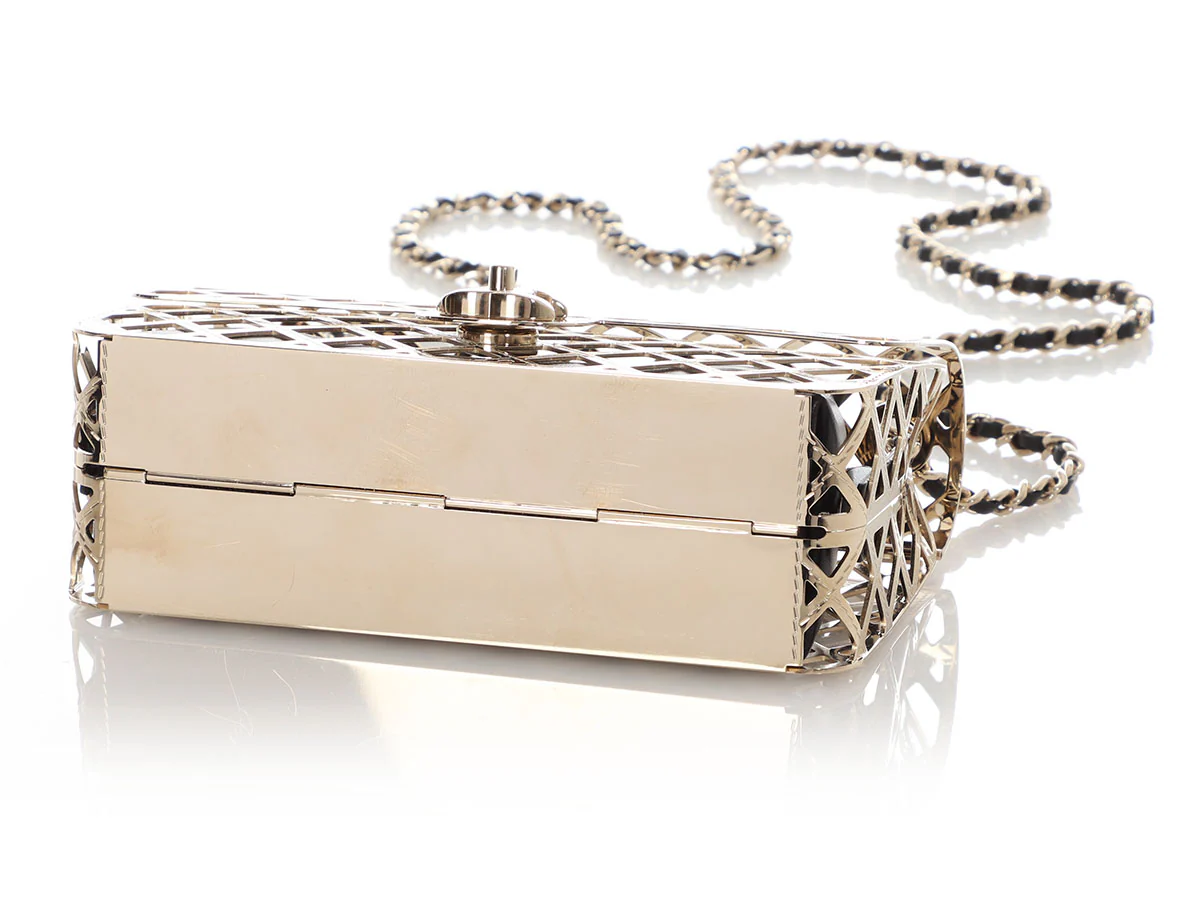 Chanel Small Gold Metal Cage Flap - Image 7