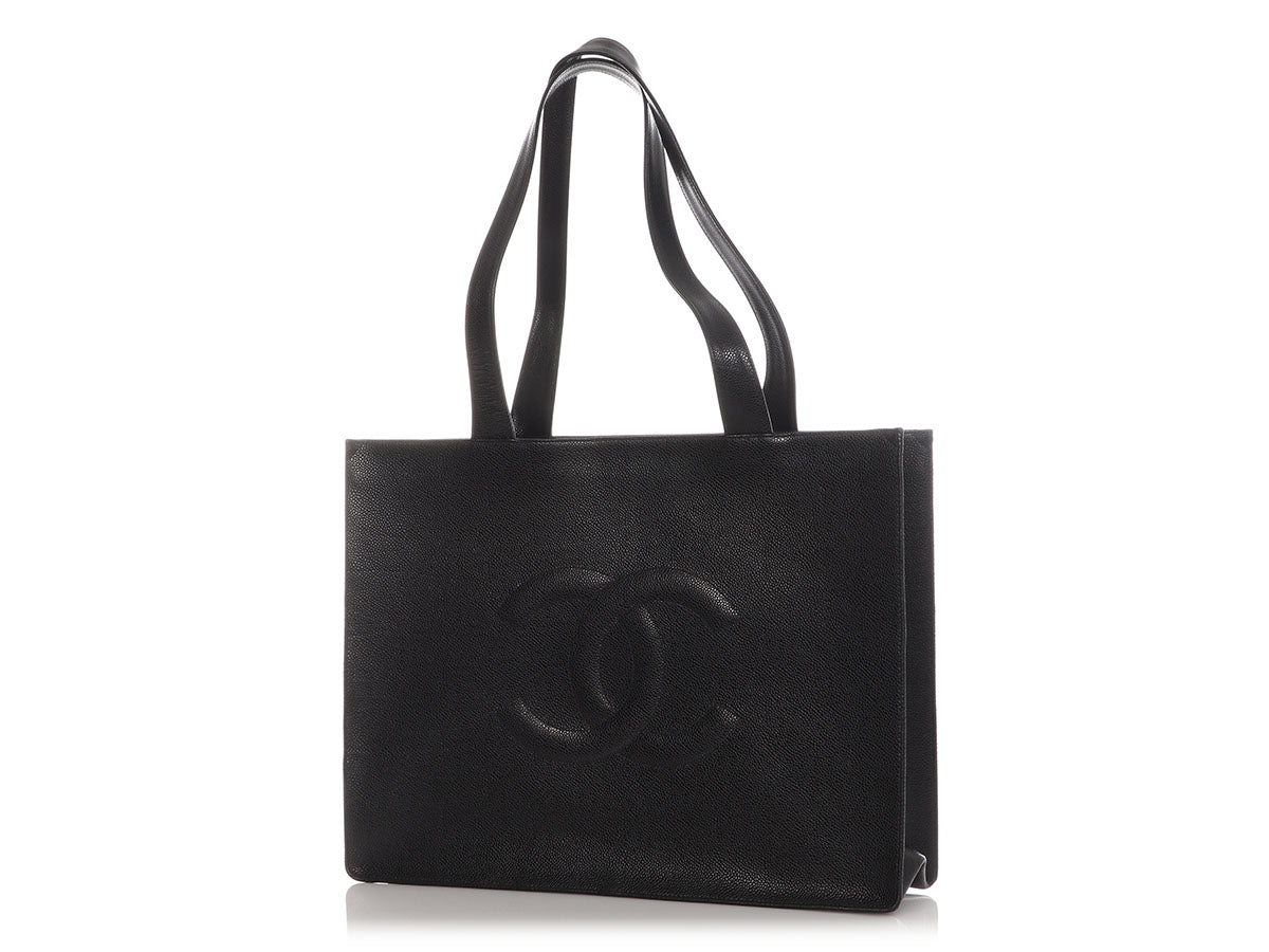 Chanel Vintage XL Black Caviar Tote - Image 3