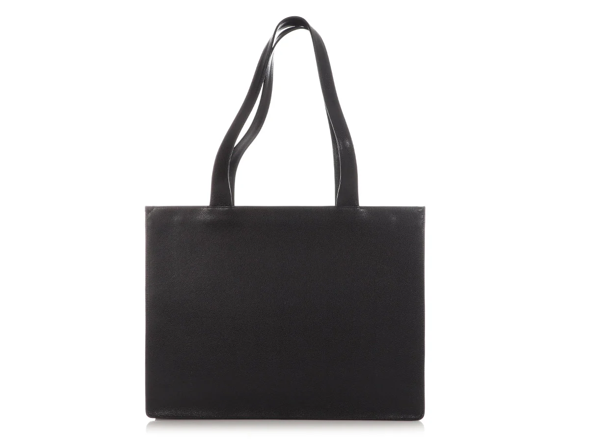 Chanel Vintage XL Black Caviar Tote - Image 5