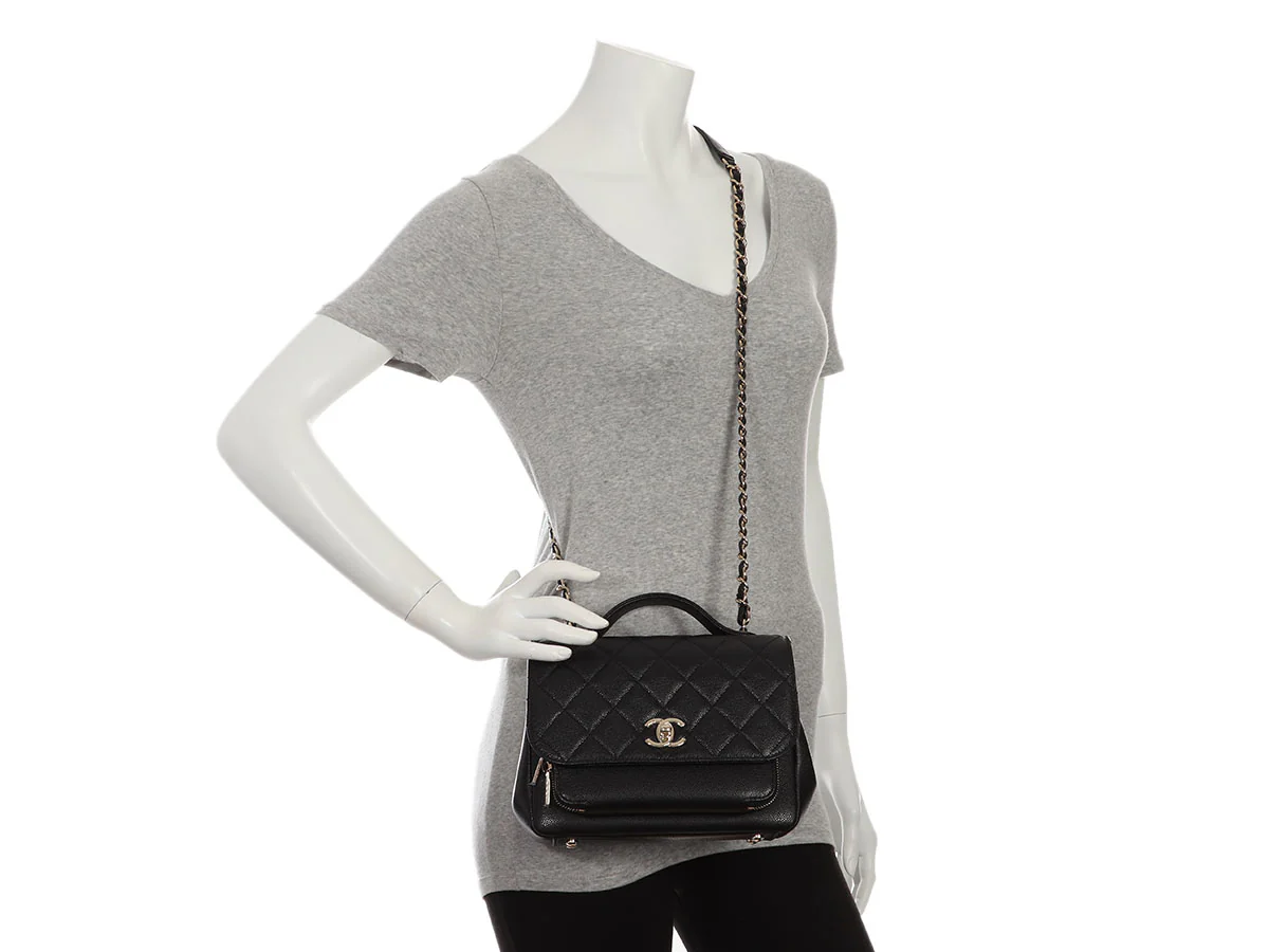 Chanel Small Black Quilted Caviar Business Affinity - Image 10