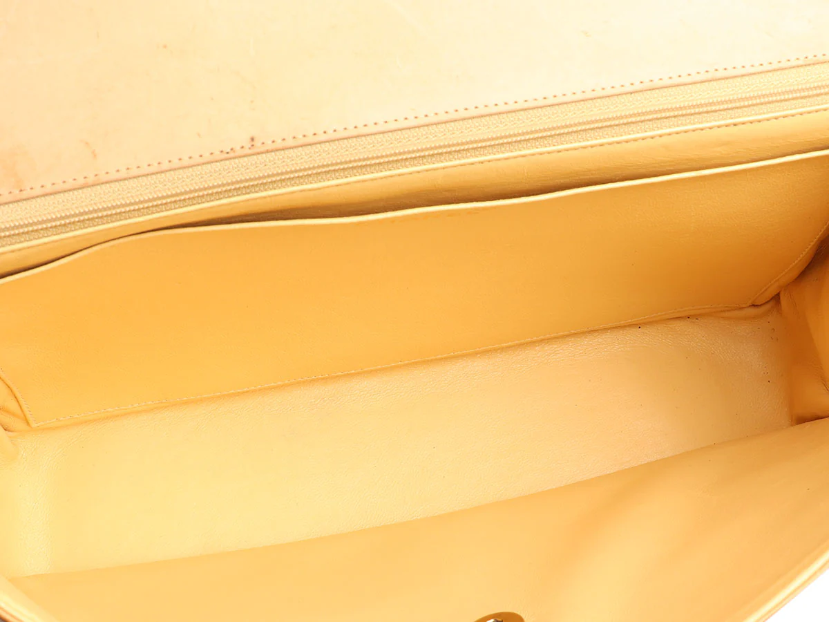 Chanel Tan Whipstitched Embossed Flap - Image 9