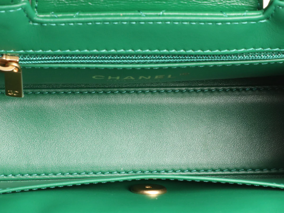 Chanel Green Quilted Calfskin Nano Kelly - Image 10