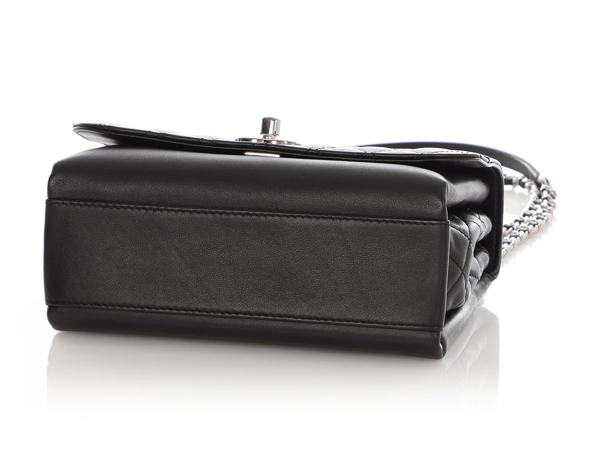 Chanel Small Black Part-Quilted Lambskin Tramezzo Flap - Image 7