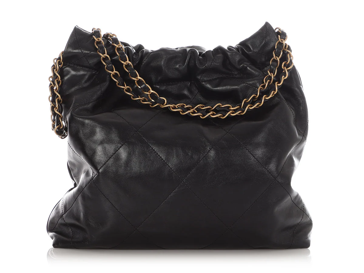 Chanel Small Black Quilted Shiny Calfskin 22 - Image 4