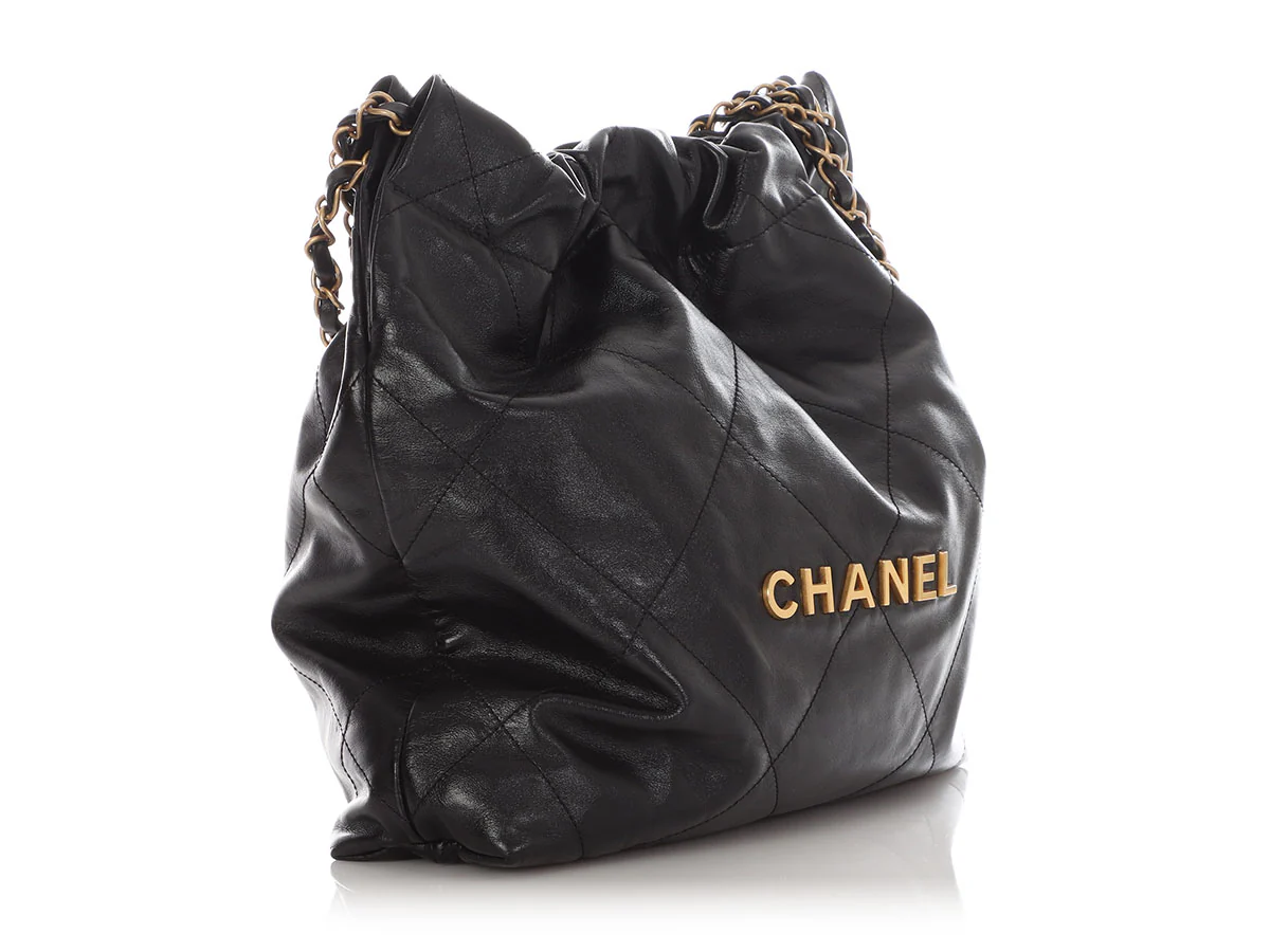 Chanel Small Black Quilted Shiny Calfskin 22 - Image 5