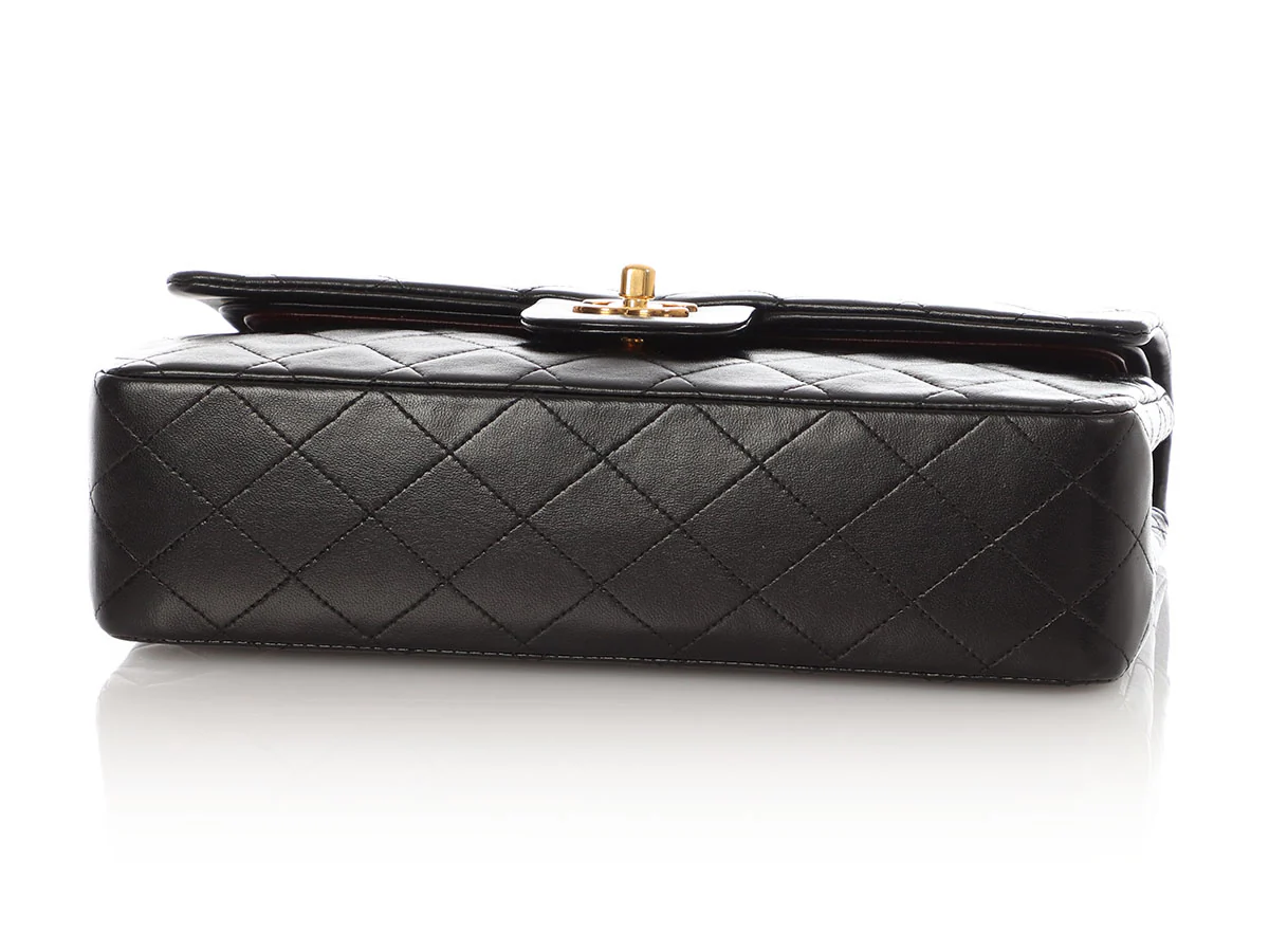 Chanel Vintage Medium/Large Black Quilted Lambskin Classic Double Flap - Image 6