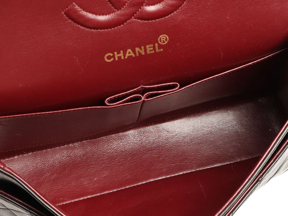 Chanel Vintage Medium/Large Black Quilted Lambskin Classic Double Flap - Image 8