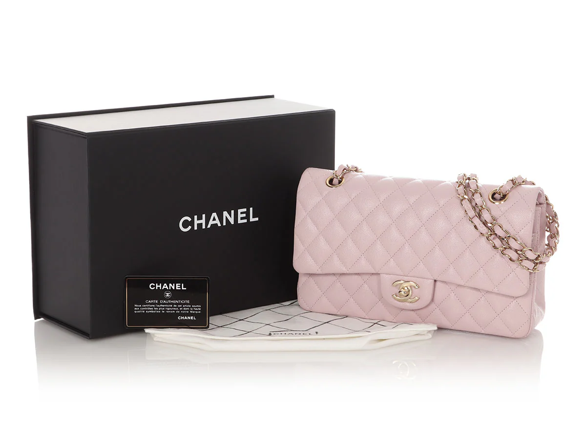 Chanel Medium/Large 21S Light Pink Rose Claire Caviar Classic Double Flap - Image 2