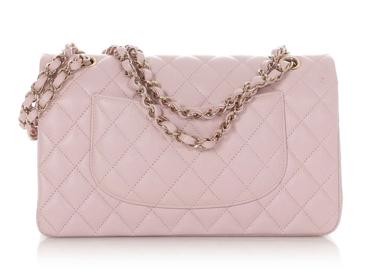 Chanel Medium/Large 21S Light Pink Rose Claire Caviar Classic Double Flap - Image 5
