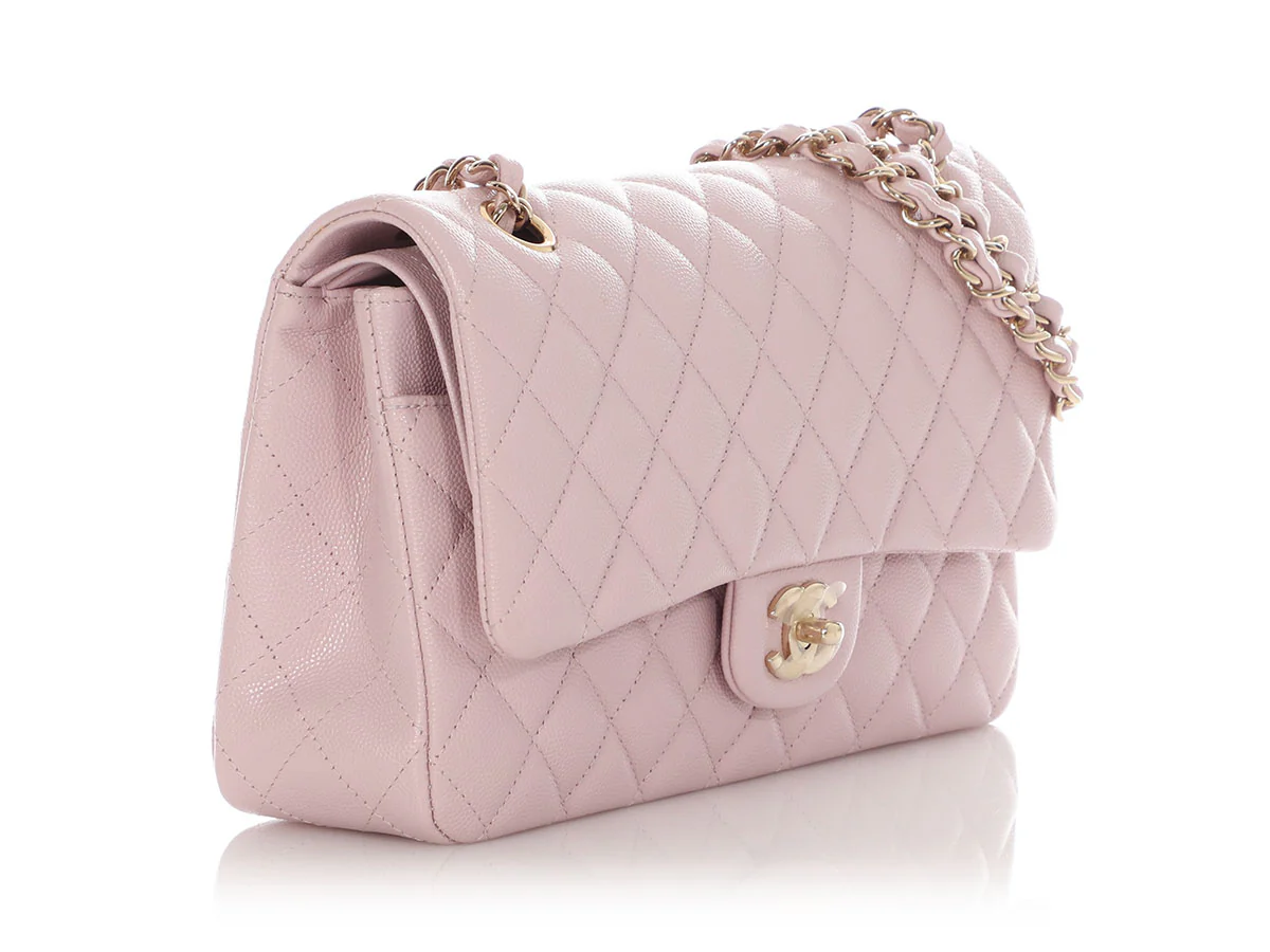Chanel Medium/Large 21S Light Pink Rose Claire Caviar Classic Double Flap - Image 6
