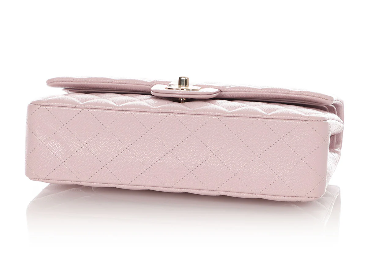 Chanel Medium/Large 21S Light Pink Rose Claire Caviar Classic Double Flap - Image 7